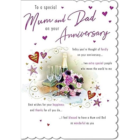 Piccadilly Greetings Anniversary Card for Mum & Dad Cover