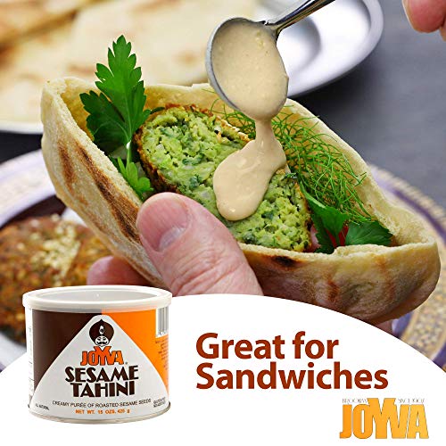 Joyva Tahini - 100% Pure Roasted Sesame Seed Paste For Salad Dressing, Hummus, Sauce, Baba Ganoush, Dessert - Natural, Vegan, Kosher, Non-Gmo, No Peanuts, No Gluten, No Dairy (15 Oz (Pack Of 1)) #TOP7