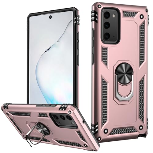 Coque Samsung Note 20 anti-chute 4,9m avec béquille et support aimanté rose