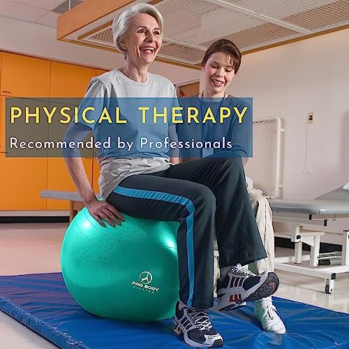 Probody Pilates Ball Yoga Ball Exercise Ball, Fresh Colors Balance Ball Or Pregnancy Ball For Stability, As A Yoga Ball Chair, Therapy Ball Workout Ball Or Birthing Ball For Pregnancy (Turq, 65 Cm) #TOP4