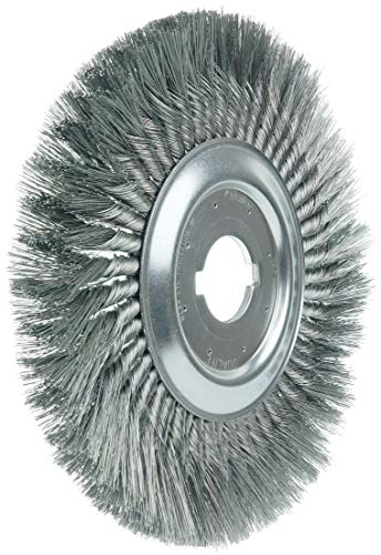 Image of Weiler 08200 12 inch Standard Twist Knot Wire Wheel, .014 inch Steel Fill, 2 inch Arbor Hole, Made in the USA
