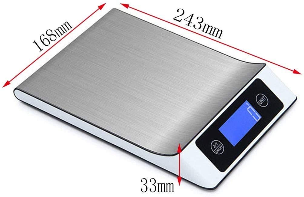 Báscula Digital Profesional de Cocina de Alta precisión para Pesar Alimentos con Gran Pantalla LCD, función de Tara y Botones táctiles (Negro, 15 kg/1 g).