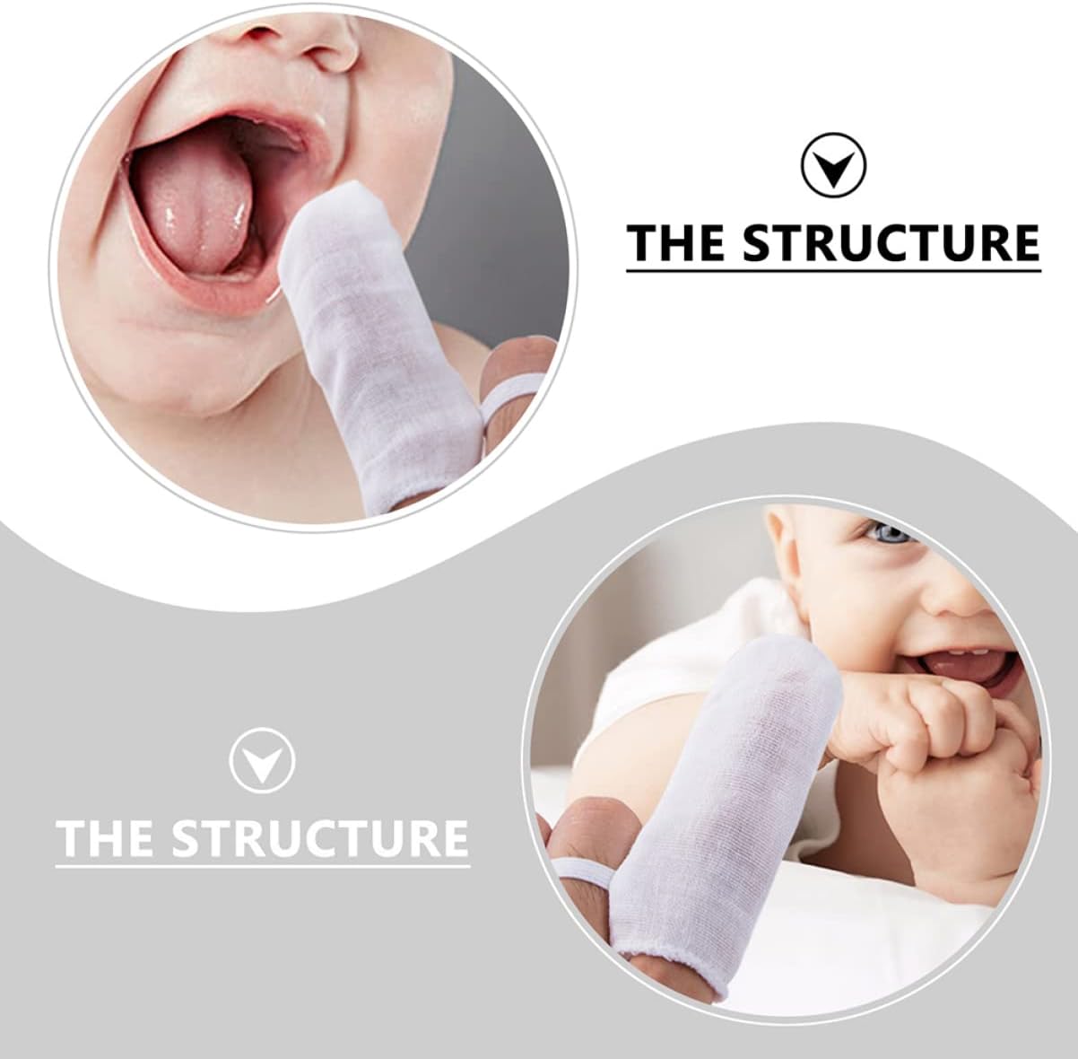 Healifty 3sets Boy Girl Finger Gauze Toothbrush for Oral Care and Chemical Cleanser for Newborns for and Tartar Reduction