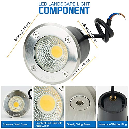 Eleglo Landscape Inground Lighting,10W Rgb Low Voltage Landscape Lights Color Changing Led Landscape Well Lights, Rgb Led Wall Washer Light For Christmas Decorative For Garden Patio Party(6Pack) #TOP5