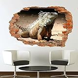 Wall Stickers Mural Decals Wildlife Lizards Iguana Wall Stickers 3D Art Mural Poster Office Shop Dec