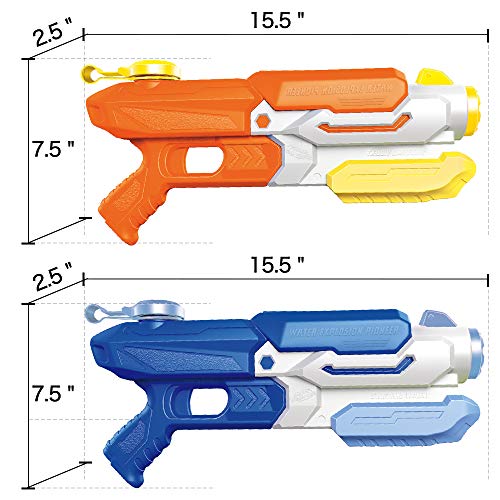Scientoy Water Gun , 2 Pack Water Guns for Kid , Squirt Guns 1200CC High Capacity &30-35 Feet Shooting Range, Gifts for Children & Adult Summer Swimming Pool Beach Water Fighting Party
