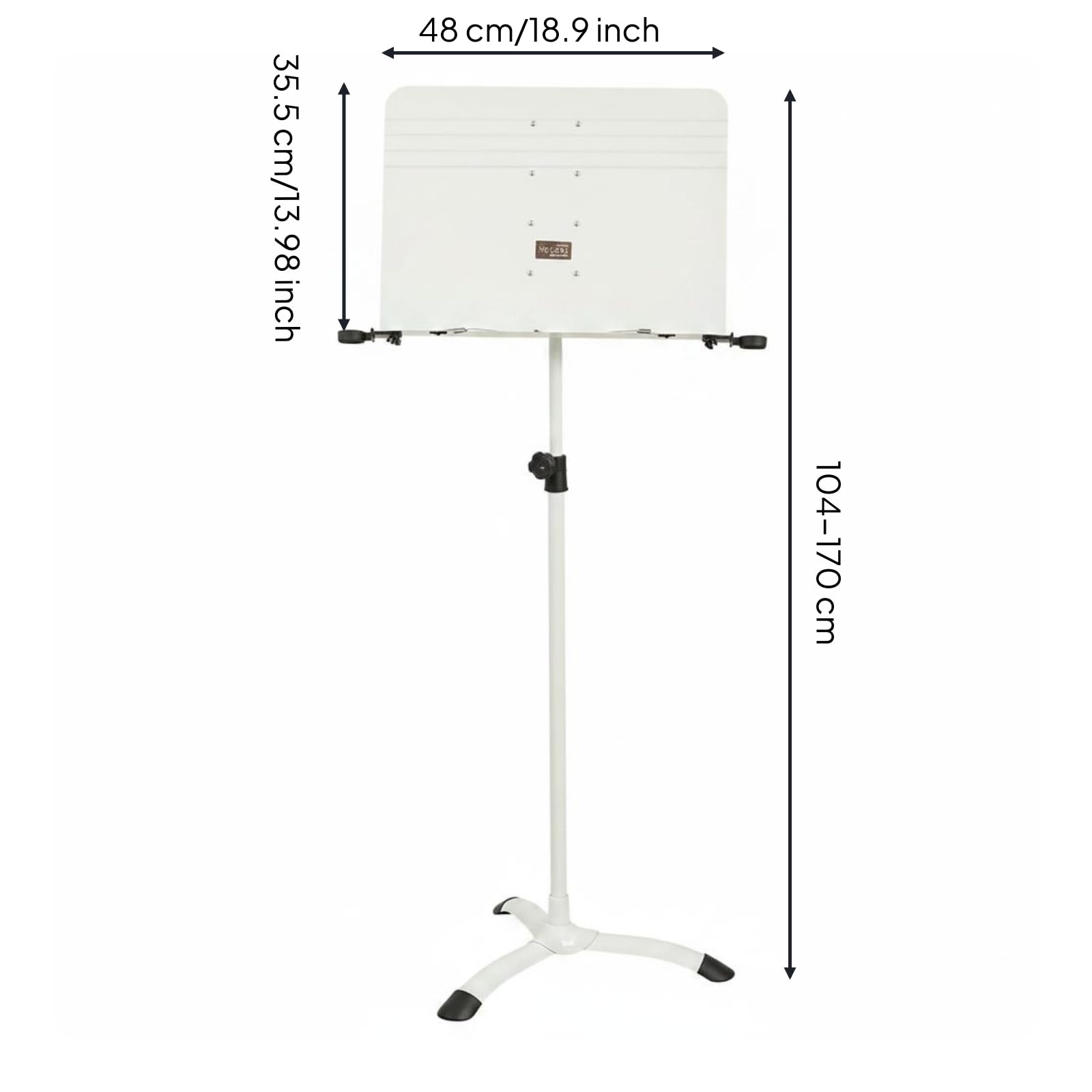 Supporto per Spartiti da Pavimento Pieghevole Antiscivolo Attrezzo Musicale, Bianco Perlato