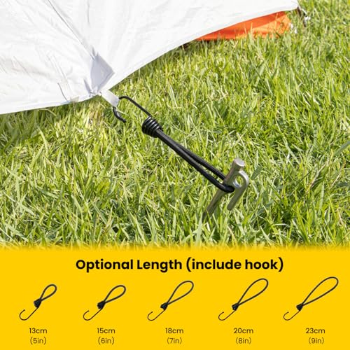 Brotree Bungee Cords with Hooks 25 Pack 20cm Bungee Hooks Small Bungee Rope with Hooks for Tarpaulins Tents, Tarp and Fixing - Black - Image 4