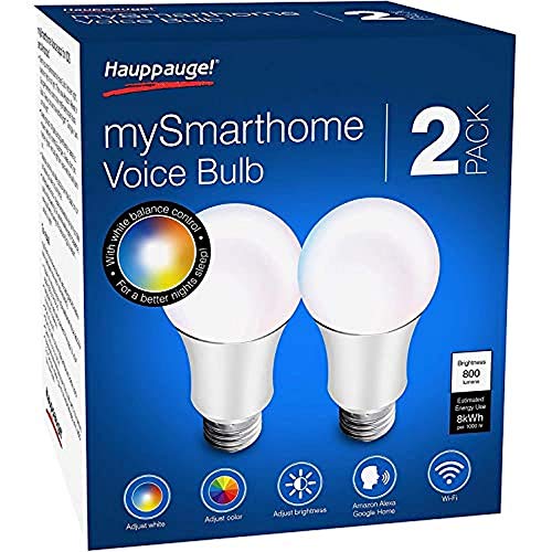 Ampoule vocale WiFi LED RVB Hauppauge connectée Alexa et Google Home x2