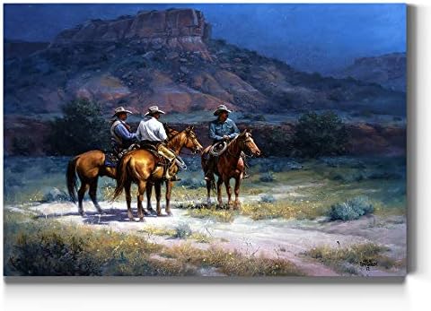 Renditions Gallery Canvas Animal Wall Art Modern Decorations Paintings Cowboys Mooshine Rendezvous Glam Western Nature Wall Hanging Artwork Prints for Bedroom Office Kitchen - 12"x18" LT31
