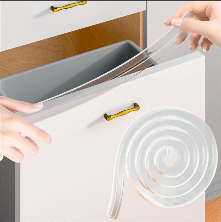 Cabinet Protectors for Kitchen Cabinets, Cabinet Door Edge Protector PVC Edge Guard Drawer Protector Prevent Wear, Chipping, Discoloration, Bumpers