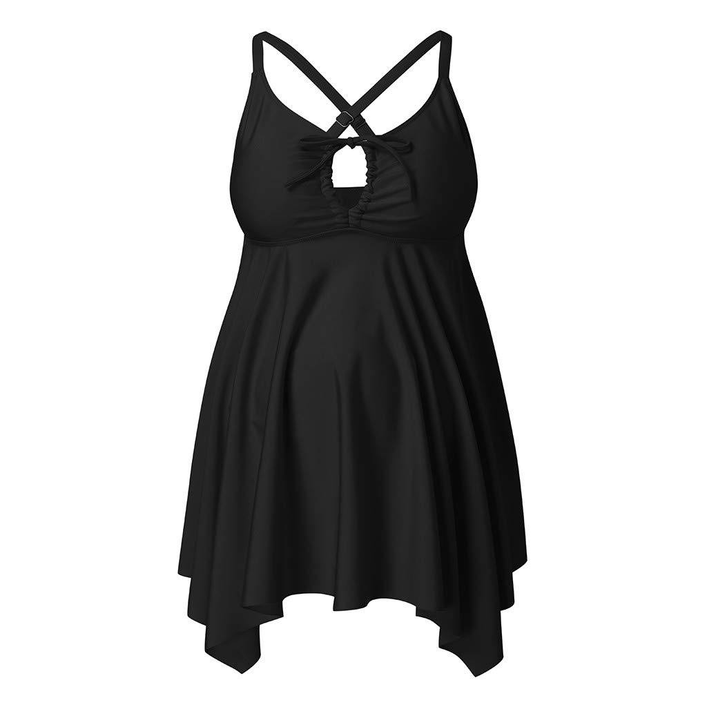 Conjunto Dos Piezas Falda Traje baño Maternidad Correa sólido Mujer Embarazada Tankinis Set premamá Elegante bañador cómodo Ajustable Verano