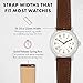 Benchmark Suede Watch Strap - Rustic Suede Leather Watch Band with Quick Release Spring Bars (Dark Brown, 22mm)