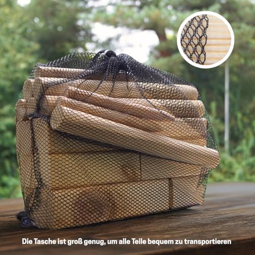 Best Sporting Nordmann-Schach Reise-Set | Kubb Spiel für Erwachsene & Kinder | Outdoor Wurfspiel aus Holz | Gesellschaftsspiel für Draußen | Kompaktes Holzspiel mit Tragetasche