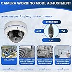 180 Degree Wide Angle Analog CCTV Camera HD 1080P 4-in-1 (TVI/AHD/CVI/960H CVBS BNC) Security Dome Camera Outdoor Indoor Metal Housing
