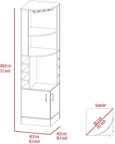 Miniatura 3 de Tuhome Syrah - Armario de barra esquinera eficiente con 2 puertas, nogal