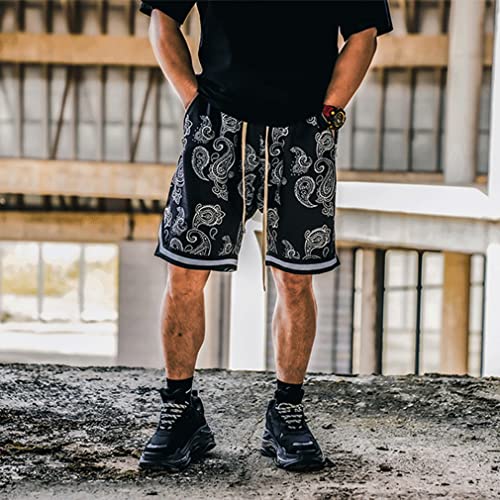 BOOMLEMON Men's Paisley Shorts Athletic Workout Basketball Shorts Casual Print Running Short Pants3