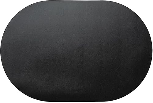 Miniatura 2 de Restaurantware Mantel individual ovalado de vinilo negro - En relieve - 16 x 12 pulgadas - Caja de 6 unidades