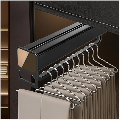 DVTFRUI 550mm, Barra De Ropa para Armario, Perchero Telescópico Resistente Que Ahorra Espacio para Pantalones, Organizador De Armario De Doble Barra Ajustable para Pantalones Y Abrigos