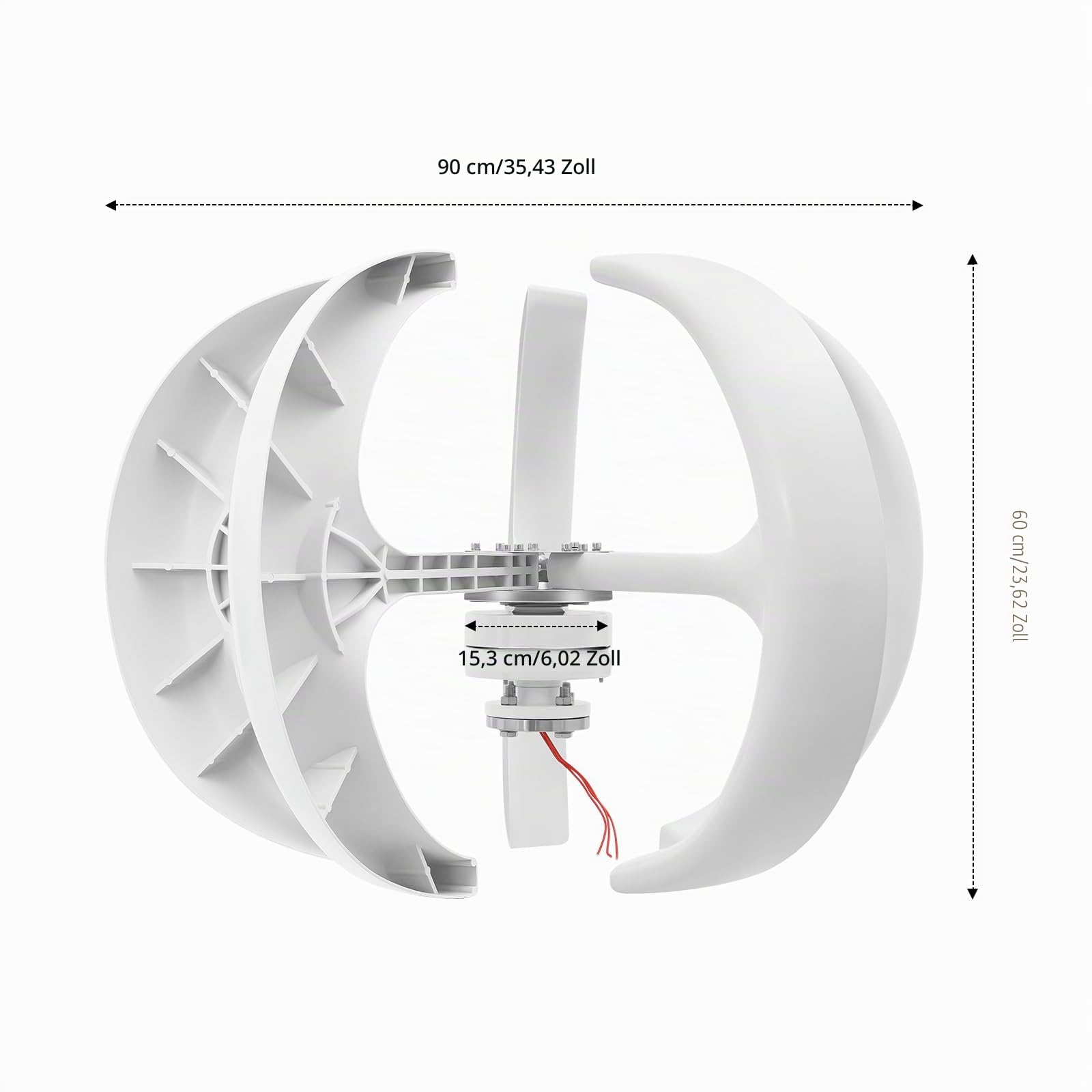 Windkraftanlage 600W – Vertikalwindturbine im Laternen-Design
