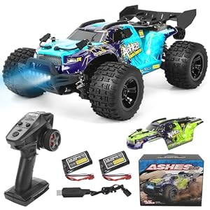 1:18 Scale All-Terrain RC Car for Adults – 40+KM/H High Speed 4WD Off-Road Remote Control Truck with 2 Rechargeable Batteries, 2.4GHz Electric Toy Vehicle Gift for Teens and 14+ (1:18 Scale)