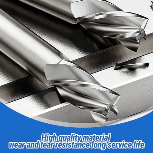 10 Stück HSS Schaftfräser, für CNC Drehmaschine, 2-12 mm, 4-Flöten Spiralfräser für Metallbearbeitung, Fräser Bits für Aluminium, Kunststoff, Holz, Gusseisen, Hochgeschwindigkeitsstahl Endmill Cutter