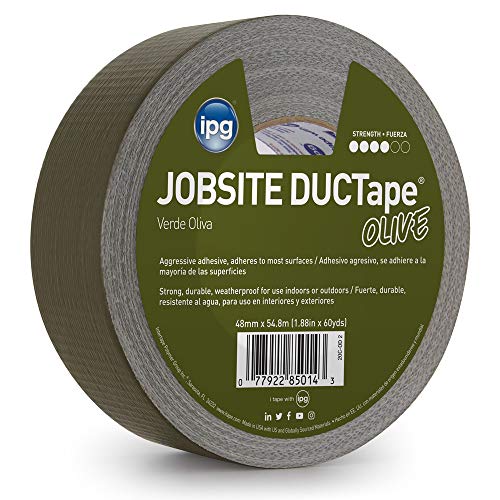 Image of IPG JobSite DUCTape, Colored Duct Tape, 1.88 inch x 60 yd, Olive Drab (Single Roll)