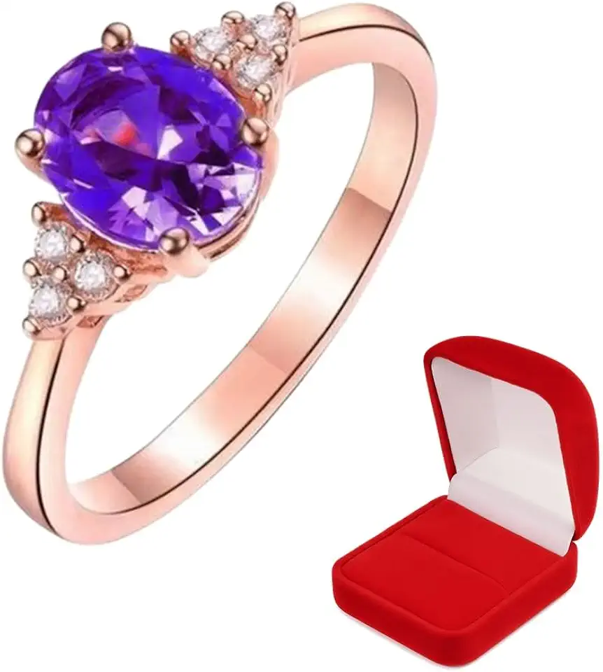 Anel Formatura Feminino Banhado a Ouro Rosé Cores Variadas com Caixinha