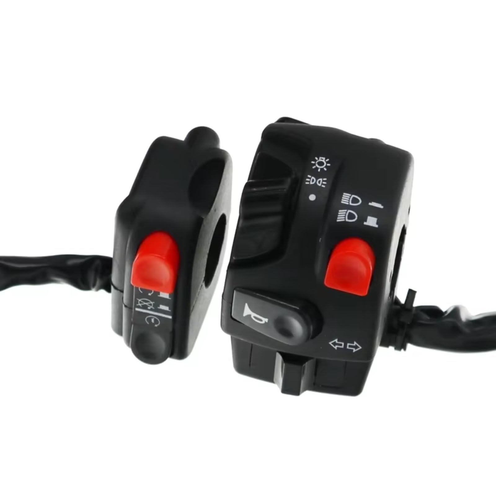 Interruttore Di Controllo Del Manubrio Motociclo Da 22Mm L'avvio Della Luce Fendinebbia Elettrico Pulsante Clacson Moto Universale Comando Manubrio(LeftRight)