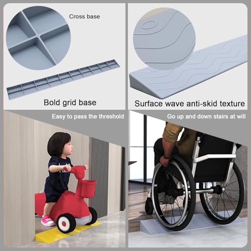 Rampe de seuil en plastique 100x20x9 cm pour fauteuil roulant et robot