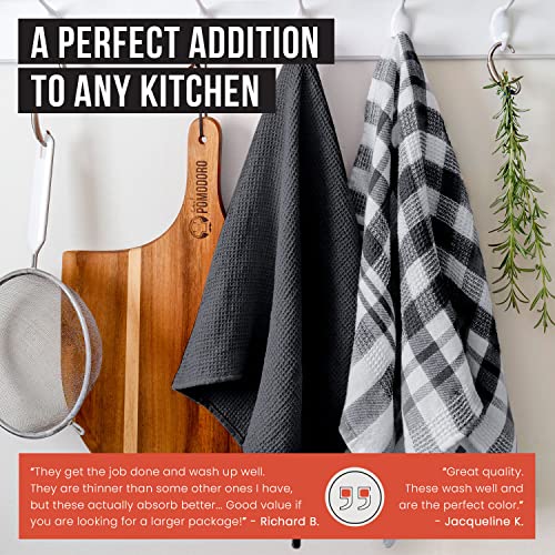 Miniatura 6 de Chef Pomodoro Paños De Cocina Gofre - Paquete De 10 - Trapos Cocina Algodón 100 , Bayetas De 38 Cm X 63 Cm - Trapos De Cocina Para Secar - Textiles De Cocina Pack De 10, Negro