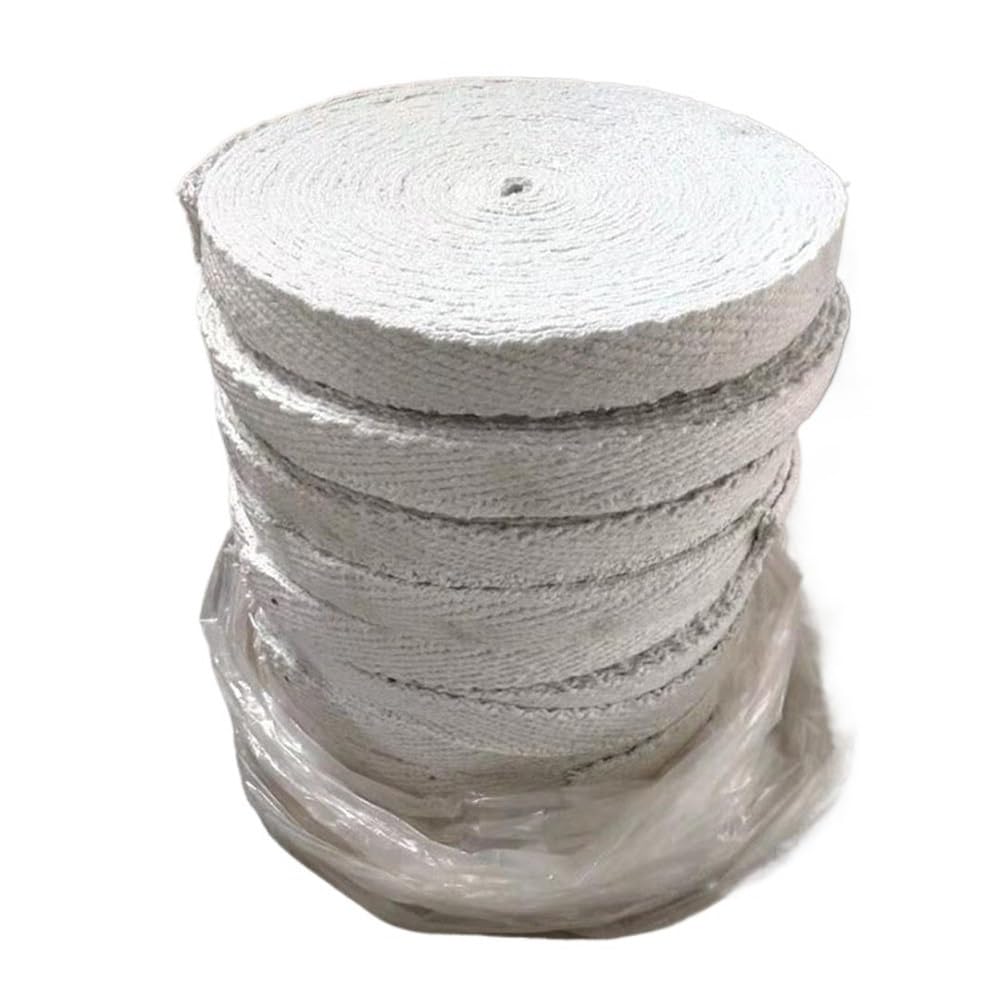 Corda in fibra di vetro per stufe, Corda di tenuta intrecciata in fibra ceramica ad alta temperatura Lunghezza 1M Spessore 3mm Larghezza 3x (30-100) mm | 3x100mm