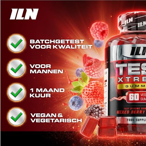 Test Xtreme Booster Gummies voor Mannen - Hoog gedoseerde formule met maca, ginseng en zink - Suikervrij, gemengde bessensmaak - 60 vegan gummies - Afbeelding 6