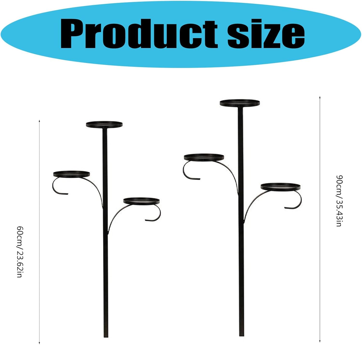 Elegant 3 Tiered Black Candle Holders Black Christmas Tree Toppers Candle Holders for Festival Home Decors