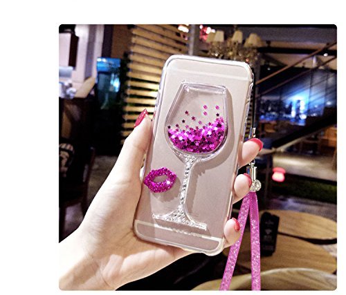 Galaxy Note 5 Liquid Case,Shinetop 3D Diamond Creative Flowing Liquid Quicksand Cover For Samsung Galaxy Note 5 Bling Glitter Sparkle Floating Stars Soft Tpu Silicone Clear Protective Case-Hot Pink #TOP2