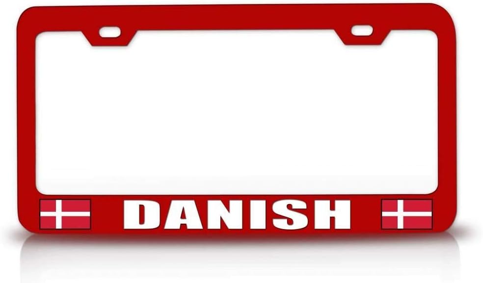 Danish Flag Metal Car SUV Truck License Plate Frame Red p68