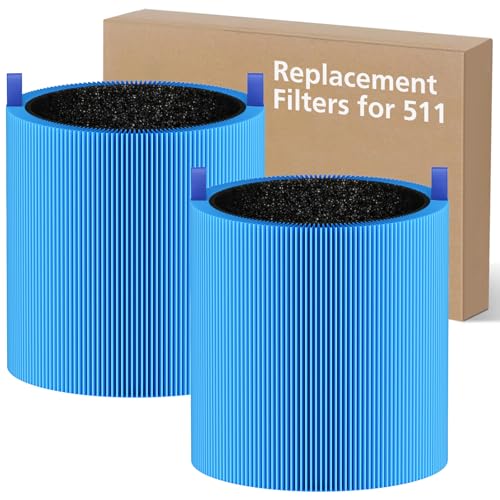 Image of 511 A11ergenBlock Replacement Filter Compatible with Blueair Blue Pure 511 Air Purifier, 2-in-1 511 HEPA Filter with Activated Carbon for Pet Fur, Dander & Odor, Blue(Not for 511i Max)