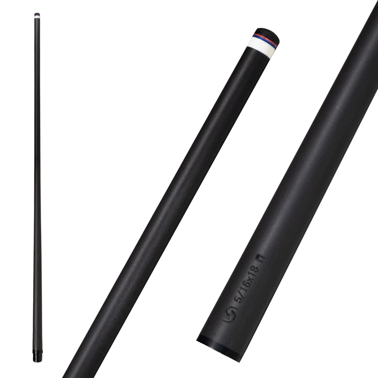 Carbon Fiber Pool Cue Stick Shaft 10.5mm/11.8mm/12.5mm,Low Deflection Pool Stick Shaft,Professional Cue Stick Shaft,Joint Collar 21.5mm(Only Shaft)