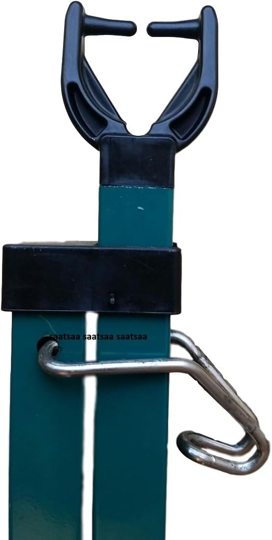 SaatSaa 2 x 2.6M Extra Heavy Duty Washing Line Prop Outdoor Galvanised Extendable Washing Line Pole Cloths Laundry Support pole Extending pole Telescopic Support strong Washing line support Green