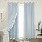 Best Home Fashion Tulle & Faux Silk Blackout Curtain Set – Grey – 52" W X 84" L – 2 Panels + 2 Sheers, Nickel Grommets - View #10