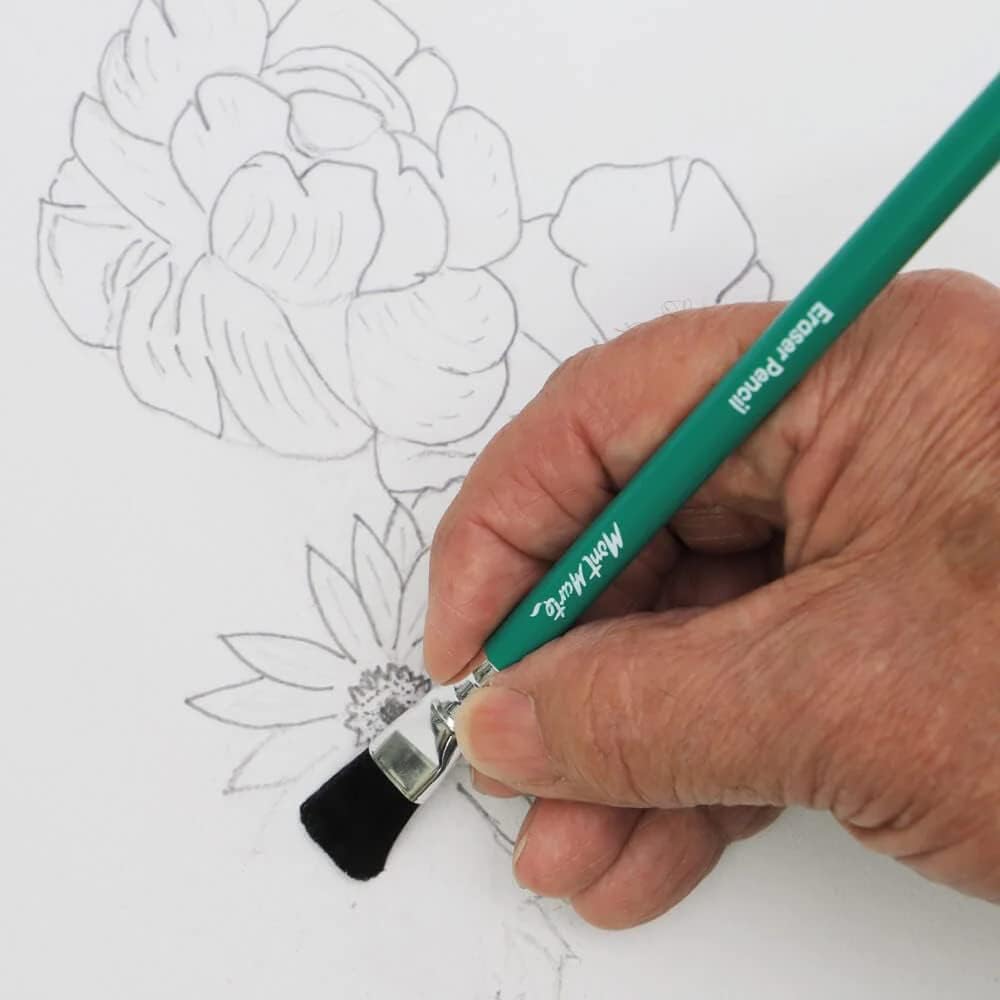 MONT MARTE Eraser Pen Set – 2 pieces – Pens with Eraser – 4mm Eraser Strip – Brush on the other Side – Ideal for precise Erasing
