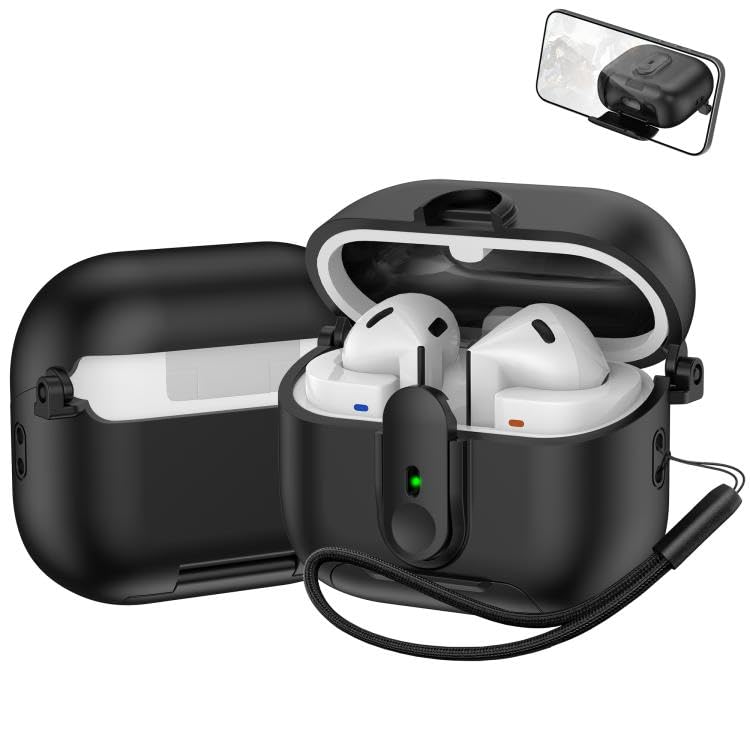 Rongep Samsung Galaxy Buds 3-Pro-3 FE için Lock-Stant Kulaklık Kılıfı Tek Parça Dizayn Çizilme ve Darbe Önleyici Buds 3 Pro Koruyucu Rahat Tutuşlu Güvenli Kilit Tasarımlı Buds 3 Pro Kılıfı (Siyah)