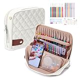 Conjunto de 82 Agulhas de Crochê Com Estojo de Armazenamento - 20 Tamanhos e Acessórios Para Amantes de Crochê