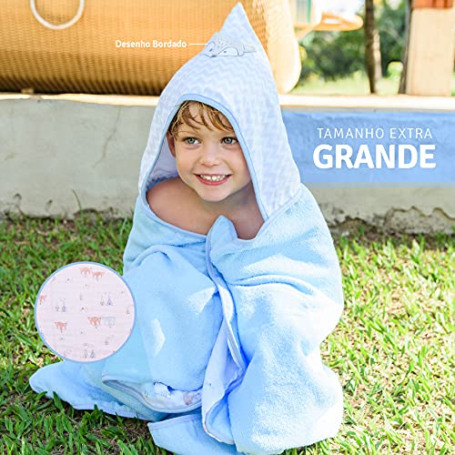 Toalhão de Banho Papi Baby Felpudo Forrado com Capuz Bordado 1, 10M X 80cm 01 Un, Papi Textil, Rosa