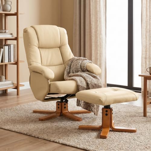 Fauteuil relax avec repose pied HOMCOM pivotant 360° dossier inclinable charge 120 Kg - vue 8