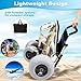 Wsexyy Beach Wheelchair with Balloon Tires, All Terrain Wheel Chair, Foldable, Waterproof, for Beach, Grass, Gravel, and Water Access, Travel Transport for The Elderly