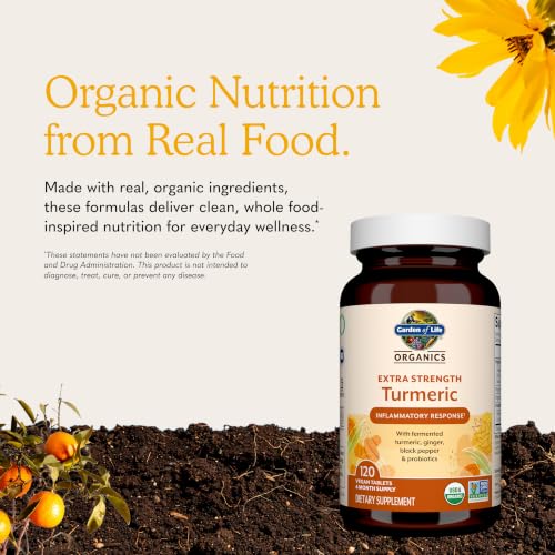 Garden of Life Organics Extra Strength Turmeric Supplement, 120 Tablets - image 7