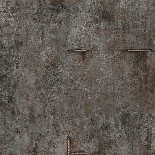 Papel pintado aspecto concreto gris oscuro cobre decorativo para pared 2