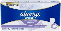 Protetor Diário Always Hipoalergênico Sem Perfume - 80 unidades