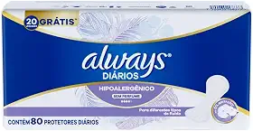 Protetor Diário Always Hipoalergênico Sem Perfume - 80 unidades
